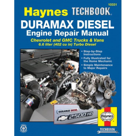 Duramax Diesel Engine Haynes Techbook for Chevrolet and GMC Trucks and Vans for 2001 thru 2012