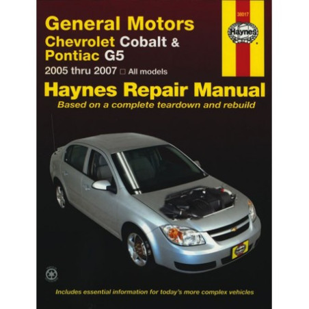 General Motors Chevrolet Cobalt (2005 thru 2010) Pontiac G5 (2007 thru 2009) and Pontiac Pursuit (2005 thru 2006) H