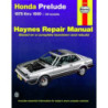 Honda Prelude Haynes Repair Manual covering all Prelude CVCC models from 1979 thru 1989