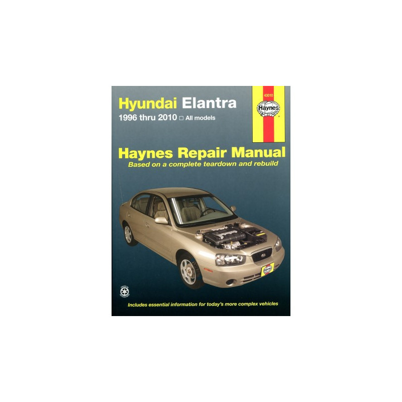 Hyundai Elantra Haynes Repair Manual covering all models 1996 thru 2013 (does not include information specific to h