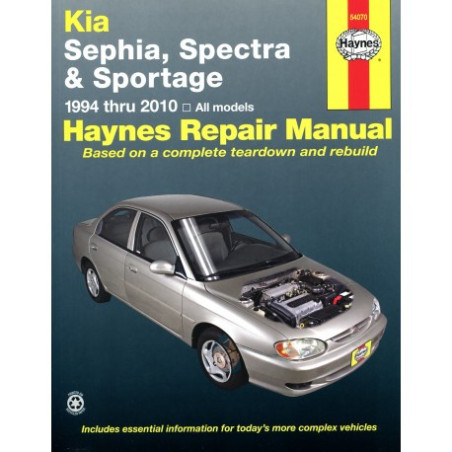 Kia Sephia Spectra and Sportage Haynes Repair Manual covering Sephia (1994 thru 2001) Spectra (2000 thru 2009) and