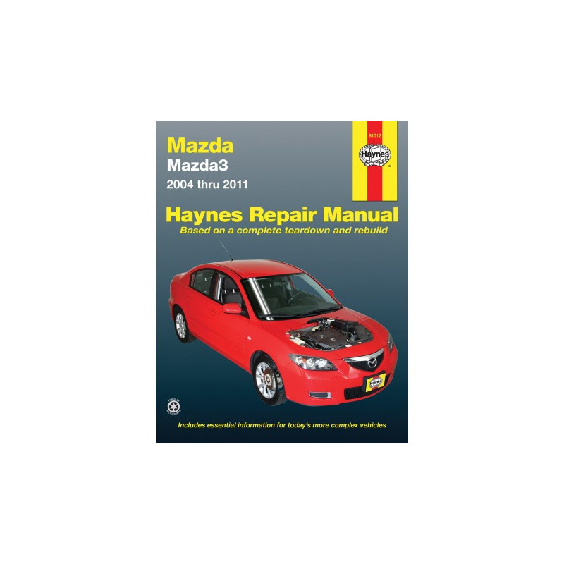 Mazda3 Haynes Repair manual for 2004 thru 2011. (Does not include information specific to all-wheel drive or turboc