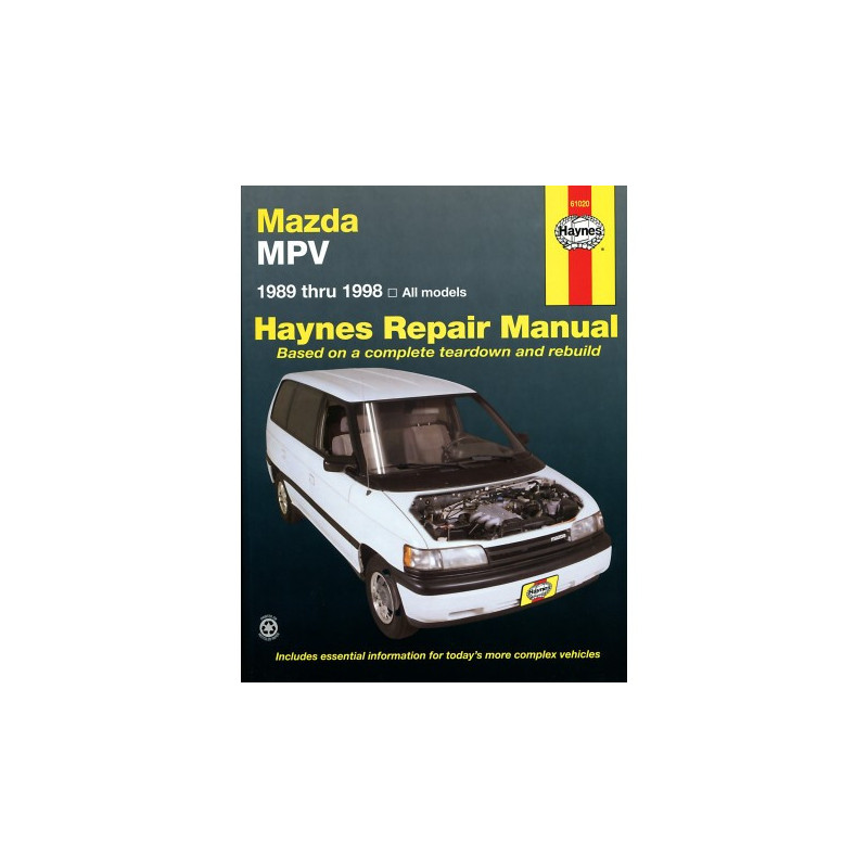 Mazda MPV Haynes Repair Manual covering all Mazda MPV models (1989 thru 1998)