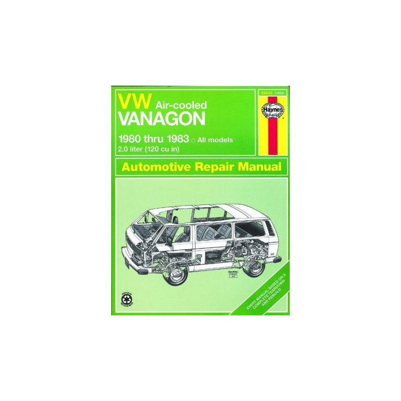 VW Air-cooled Vanagon Haynes Repair Manual for 1980 thru 1983 models with 120 cu in (2.0 liter) engines