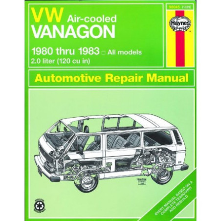 VW Air-cooled Vanagon Haynes Repair Manual for 1980 thru 1983 models with 120 cu in (2.0 liter) engines