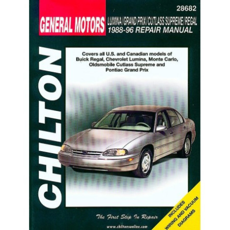 General Motors Chilton Repair Manual for 1988-96 covering all models of Buick Regal Chevrolet Lumina Monte Carlo Ol